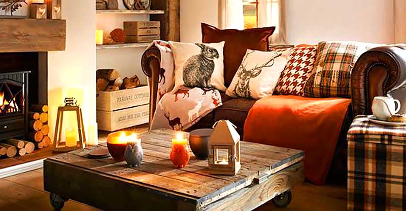 autumnal living room decor