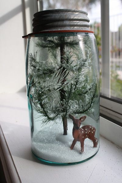 Deer mason jar christmas decor idea #xmas #x-mas #christmas #christmasdecor #christmasjars #jars #decoration #christmasdecorations #decoratingideas #festive #decorhomeideas