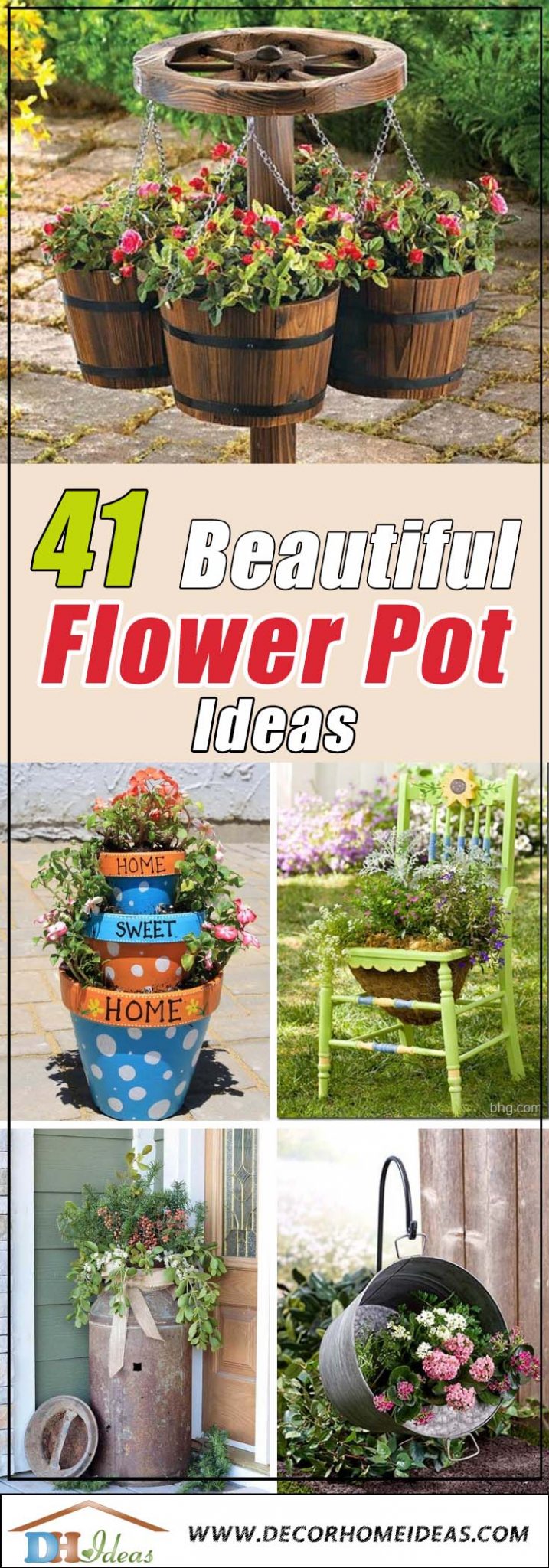 41 Beautiful Flower Pot Ideas   Flower Pot Ideas 717x2048 