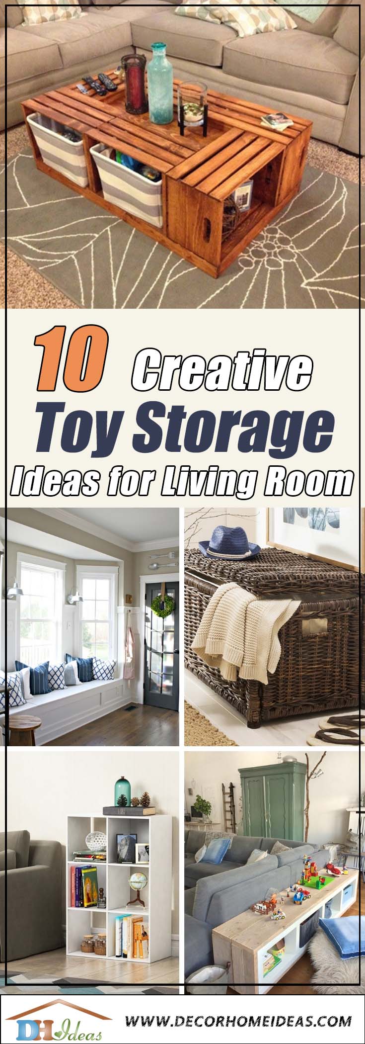 ideas to store toys in living room