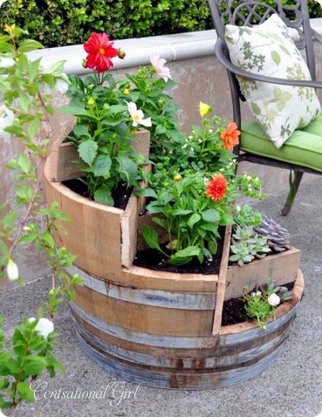 16 Easy To Make Affordable Wine Barrel Planters