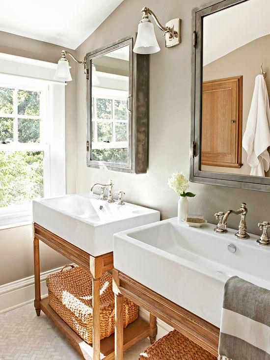 Double vanity bathroom trough sink #troughsink #bathroom #farmhouse #sink #decorhomeideas