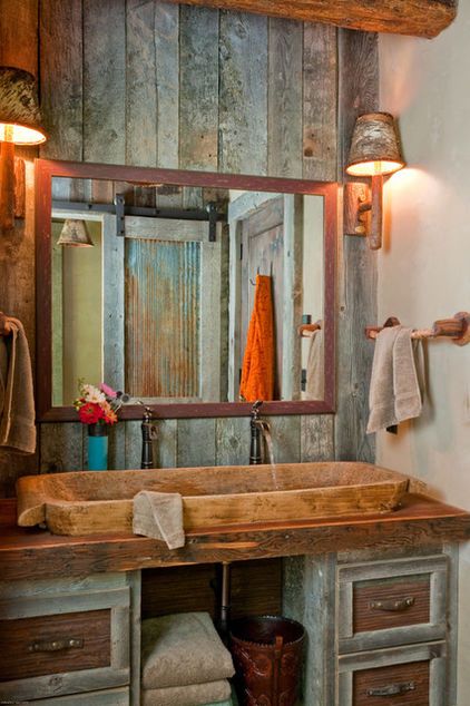 Wood trough bathroom sink #troughsink #bathroom #farmhouse #sink #decorhomeideas