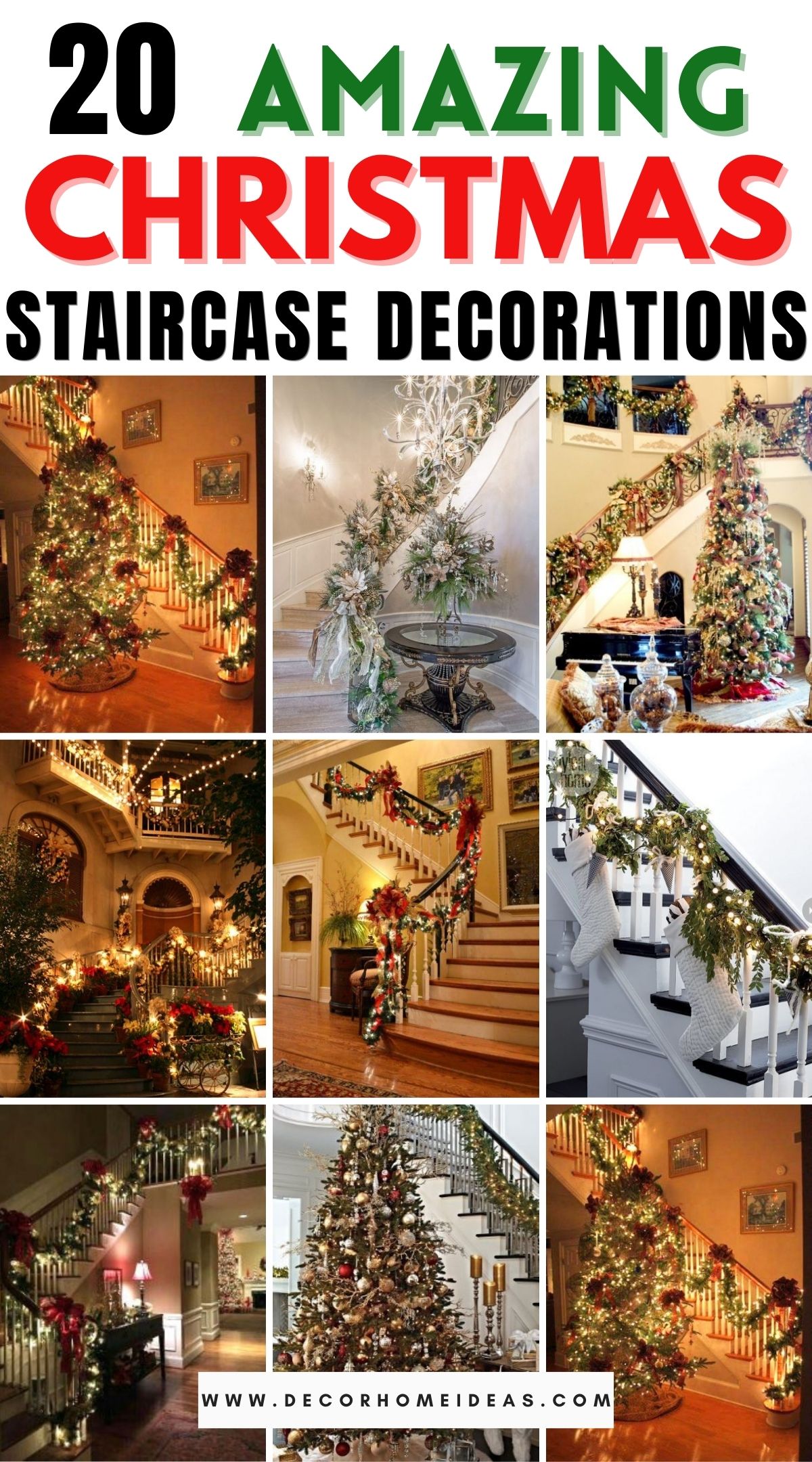 20 Amazing Christmas Staircase Decorations 3