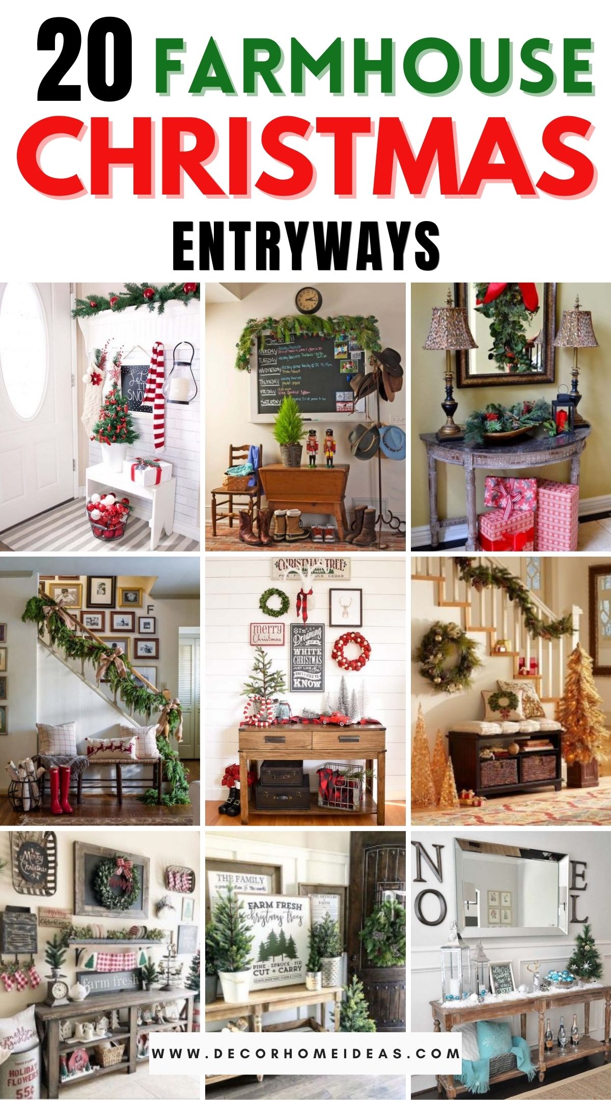 20 Farmhouse Entryway Christmas Decorations 3