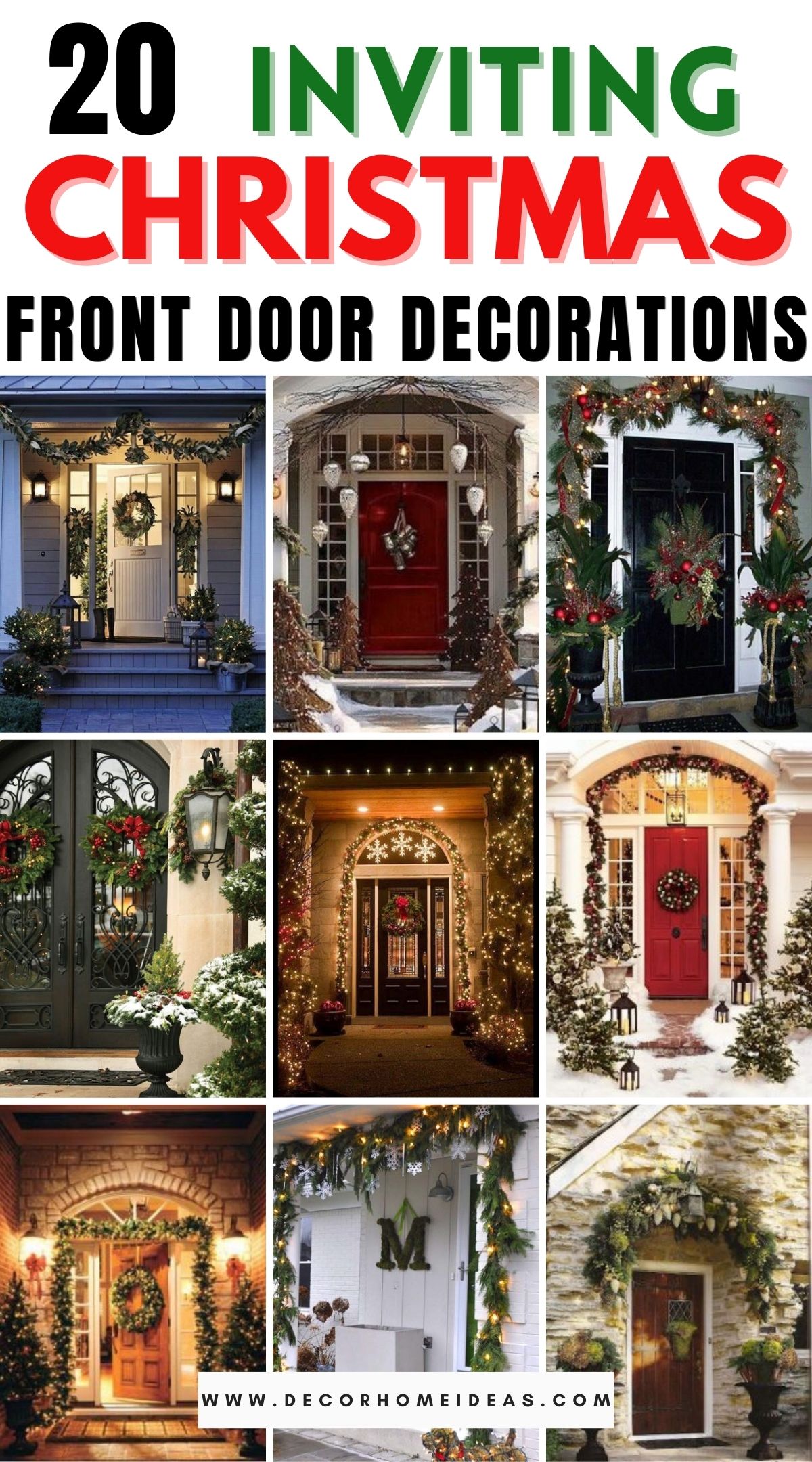 20 Inviting Christmas Front Door Decorations 1