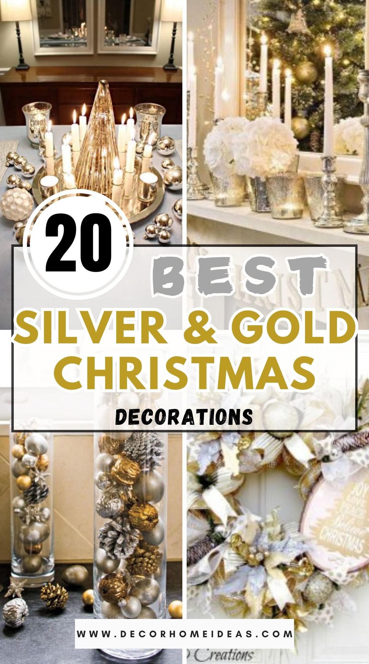 20 Silver and Gold Christmas Decorations 1