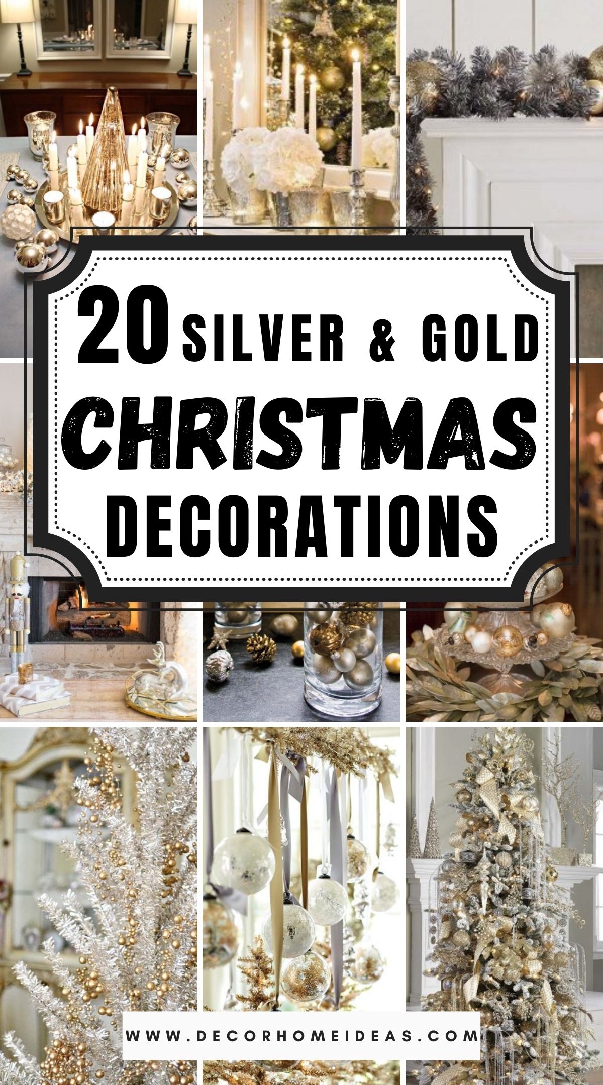 20 Silver and Gold Christmas Decorations 2