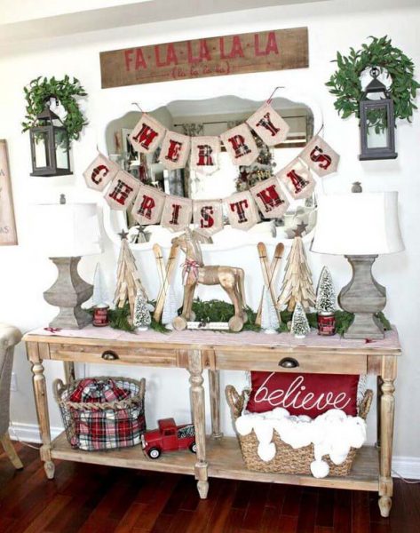 20 Farmhouse Entryway Christmas Decorations You Will Fall In Love With