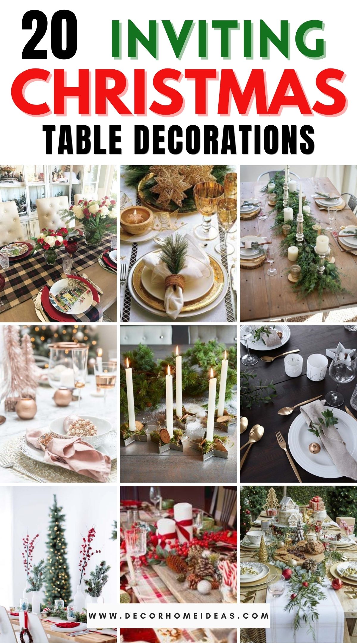 20 Inviting Christmas Table Decorations for Dinner 3