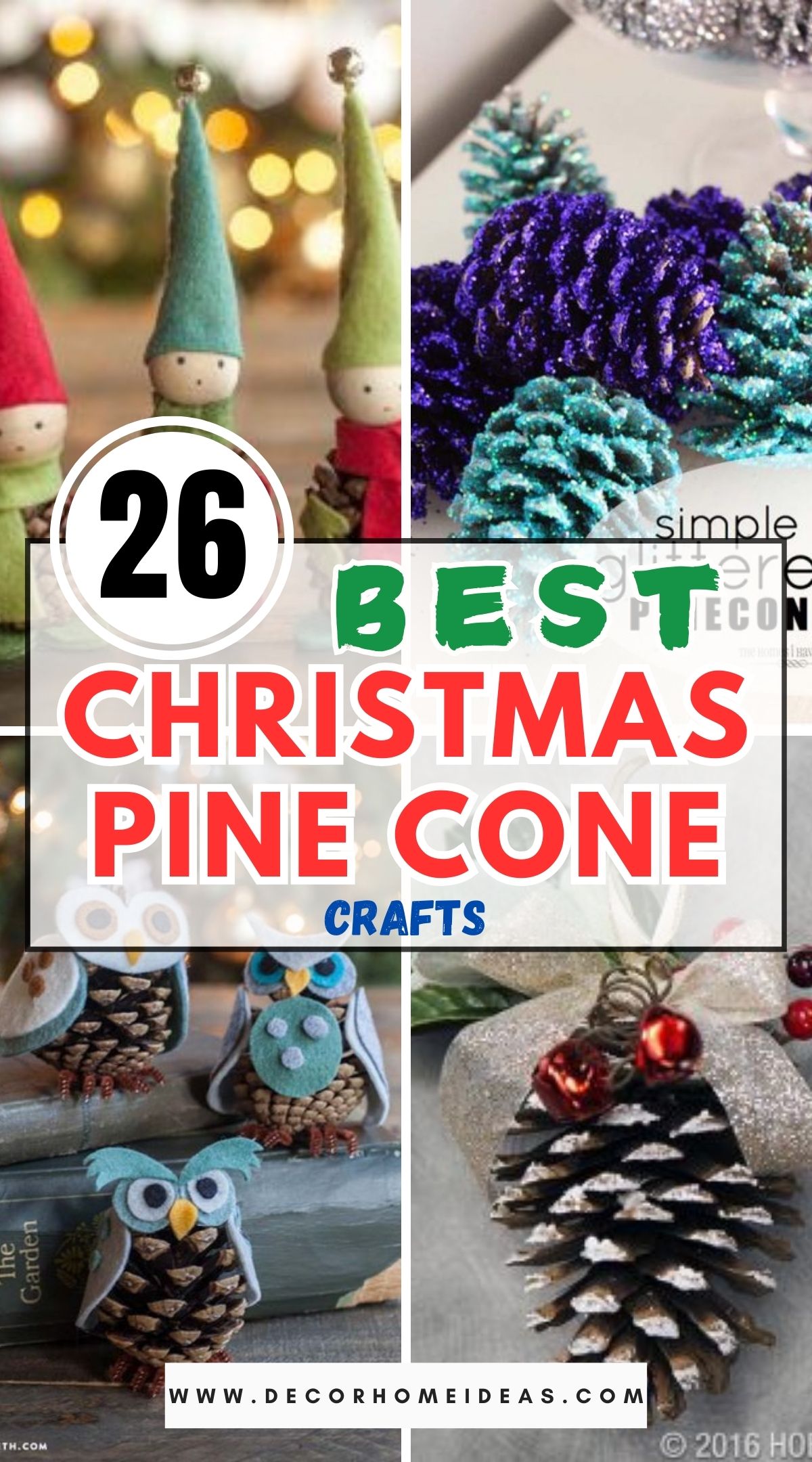 26 DIY Christmas Pine Cone Crafts 1