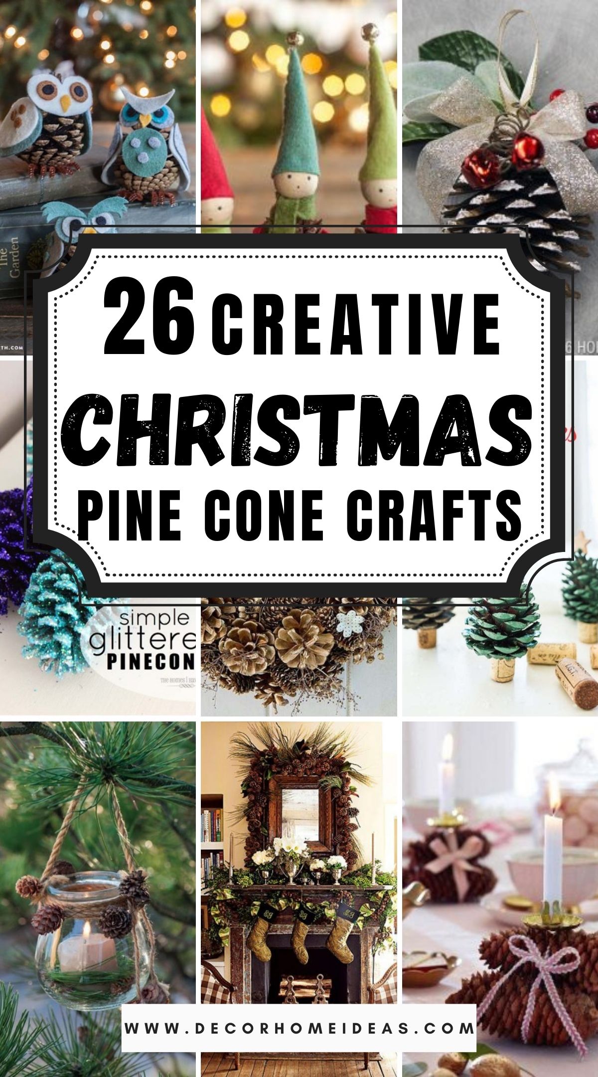 26 DIY Christmas Pine Cone Crafts 2