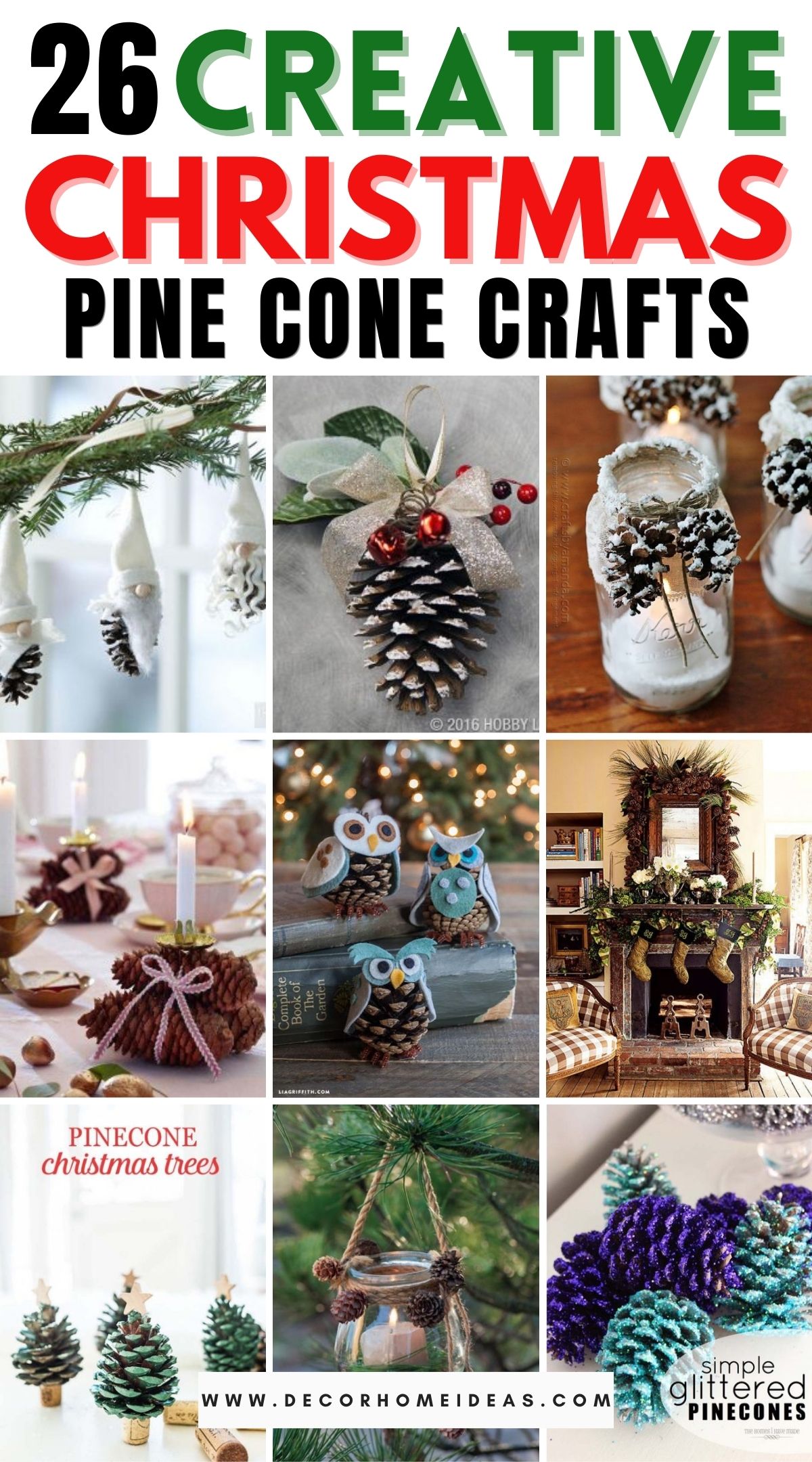 26 DIY Christmas Pine Cone Crafts 3