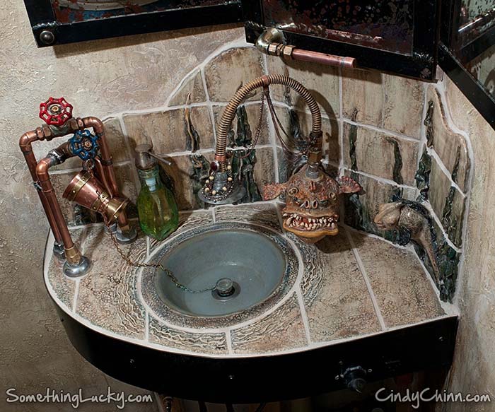 Steampunk Bathroom Vanity Pipes