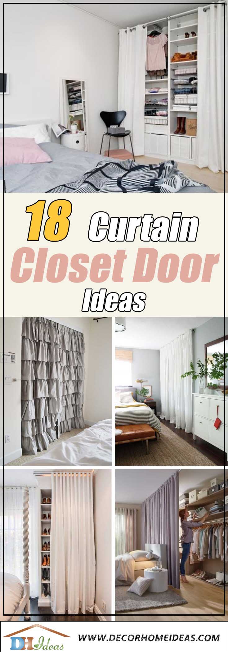 18 Tidy Curtain Closet Doors To Conquer The Mess Decor Home Ideas