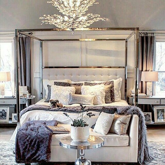Silver and Gold Bedroom #bedroom #silver #decorhomeideas