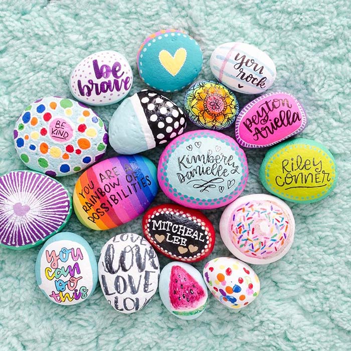 Colorful Painted Rock Quotes