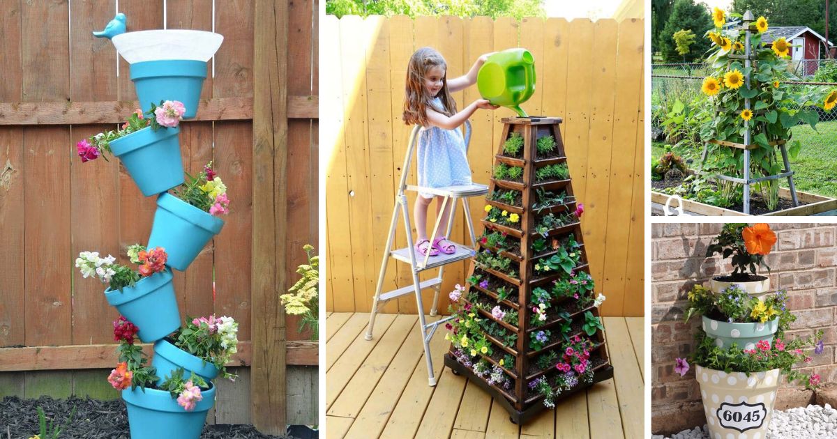 25 Beautiful DIY Flower Tower Ideas To Spruce Up Your Garden