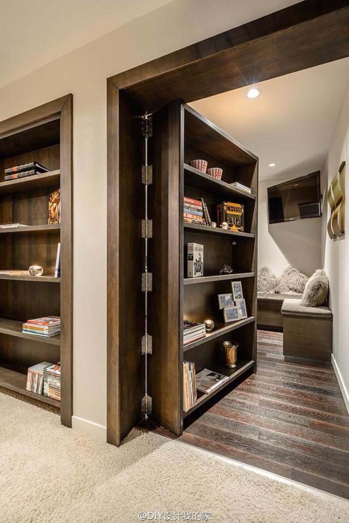 Secret Bookcase Doorway for Hidden Room #hideaway #projects #decorhomeideas