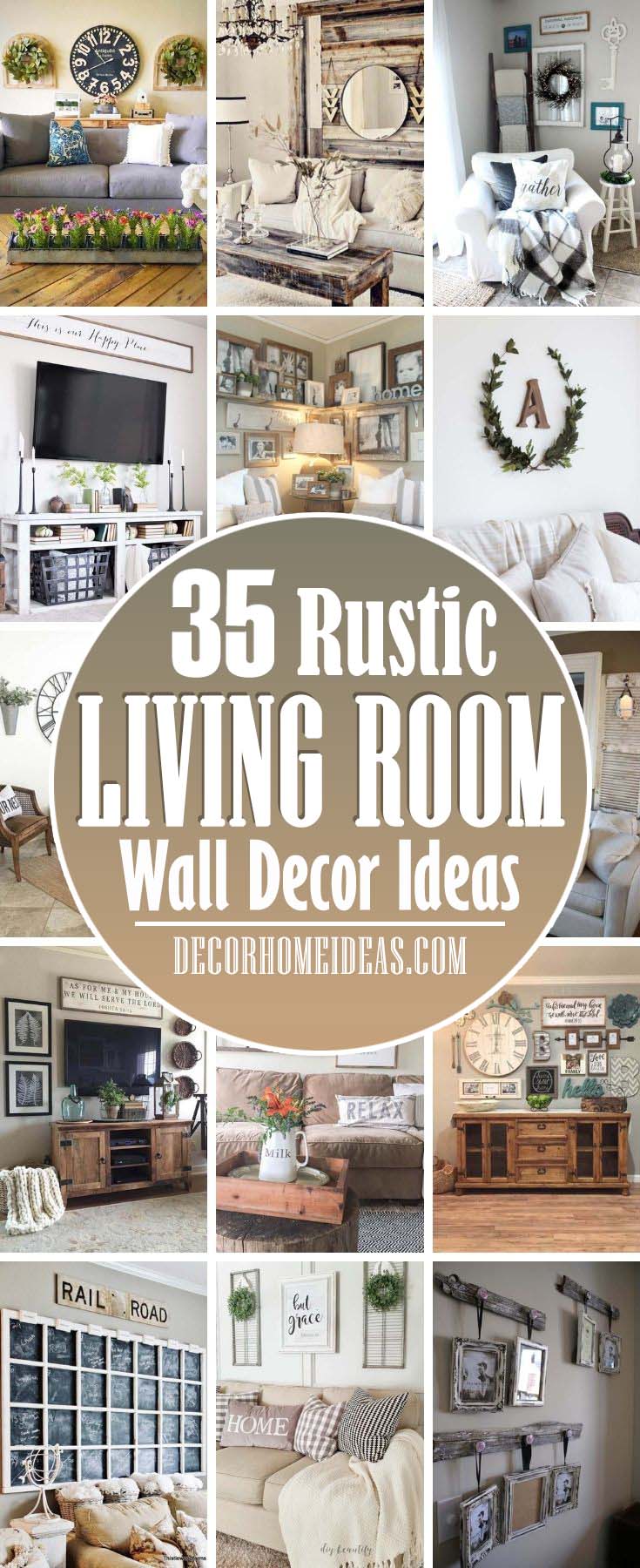 Best Rustic Living Room Wall Decor Ideas. No matter which style of rustic decor you choose for your home, you'll be completely on-trend. Right now, the rustic decorating style is all the rage and isn't going out of style any time soon. #decorhomeideas