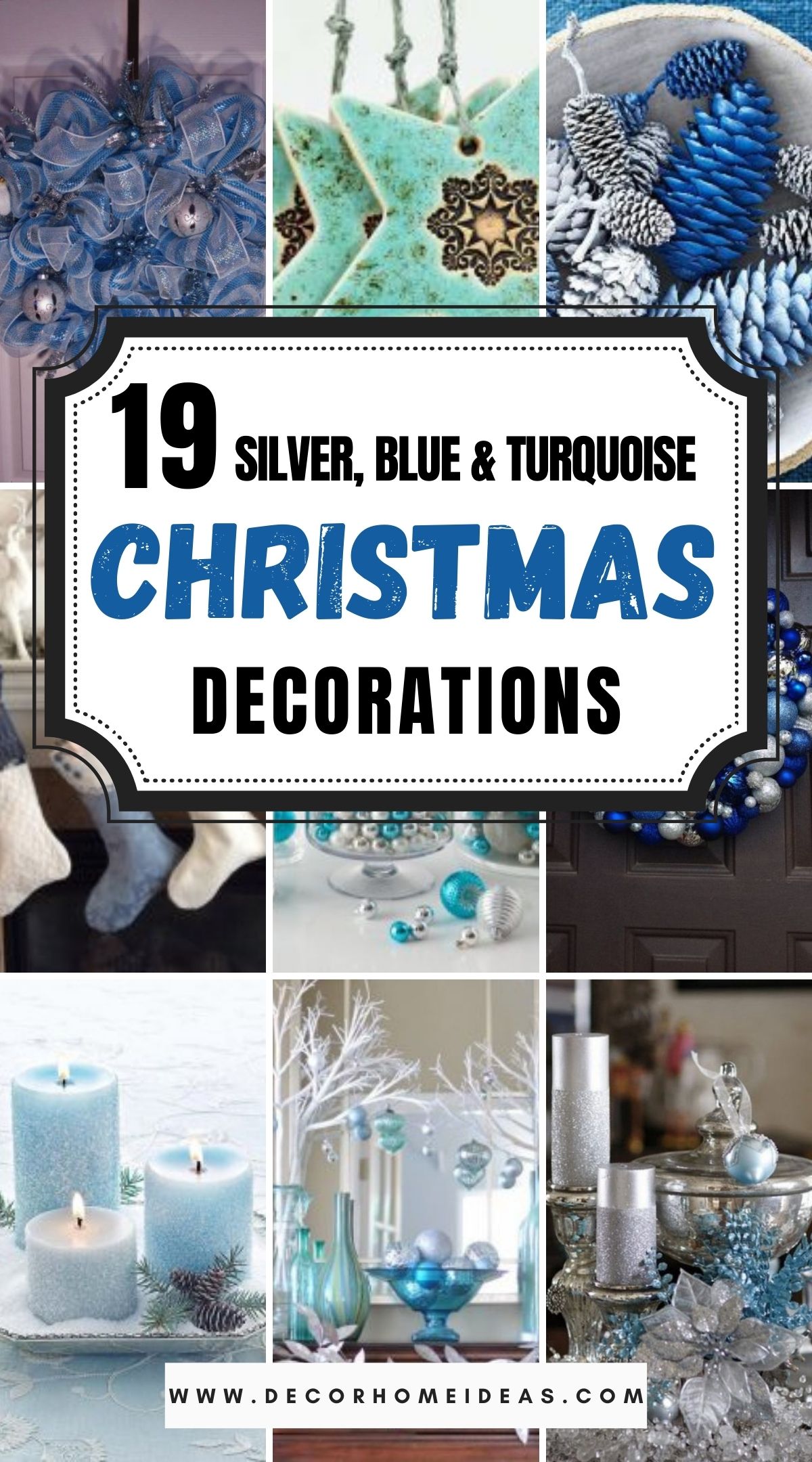 19 Silver Blue and Turquoise Christmas Decorations 2