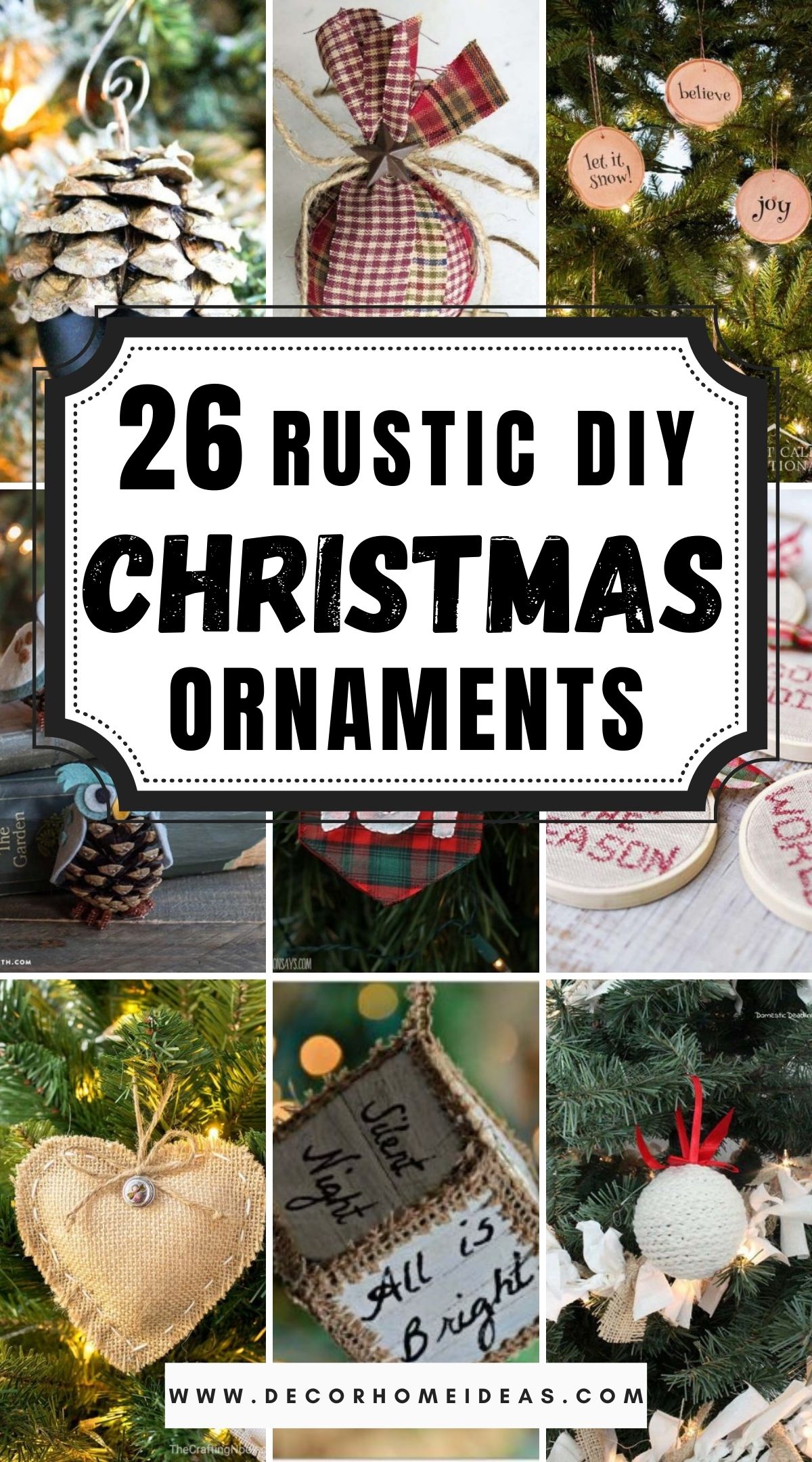 26 Rustic DIY Christmas Ornaments 2