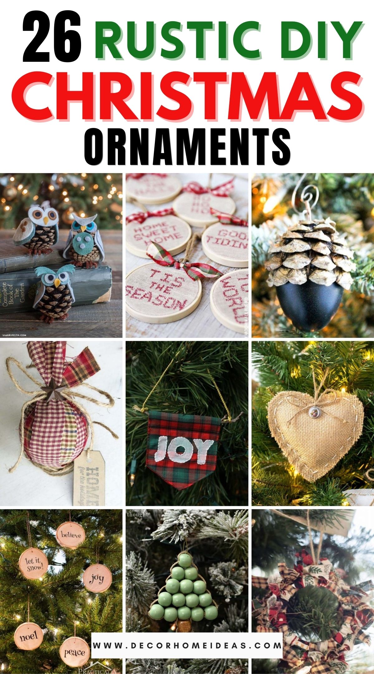 26 Rustic DIY Christmas Ornaments 3