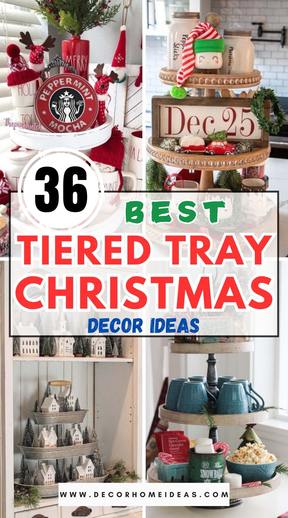 36 Tiered Tray Christmas Decor Ideas 1