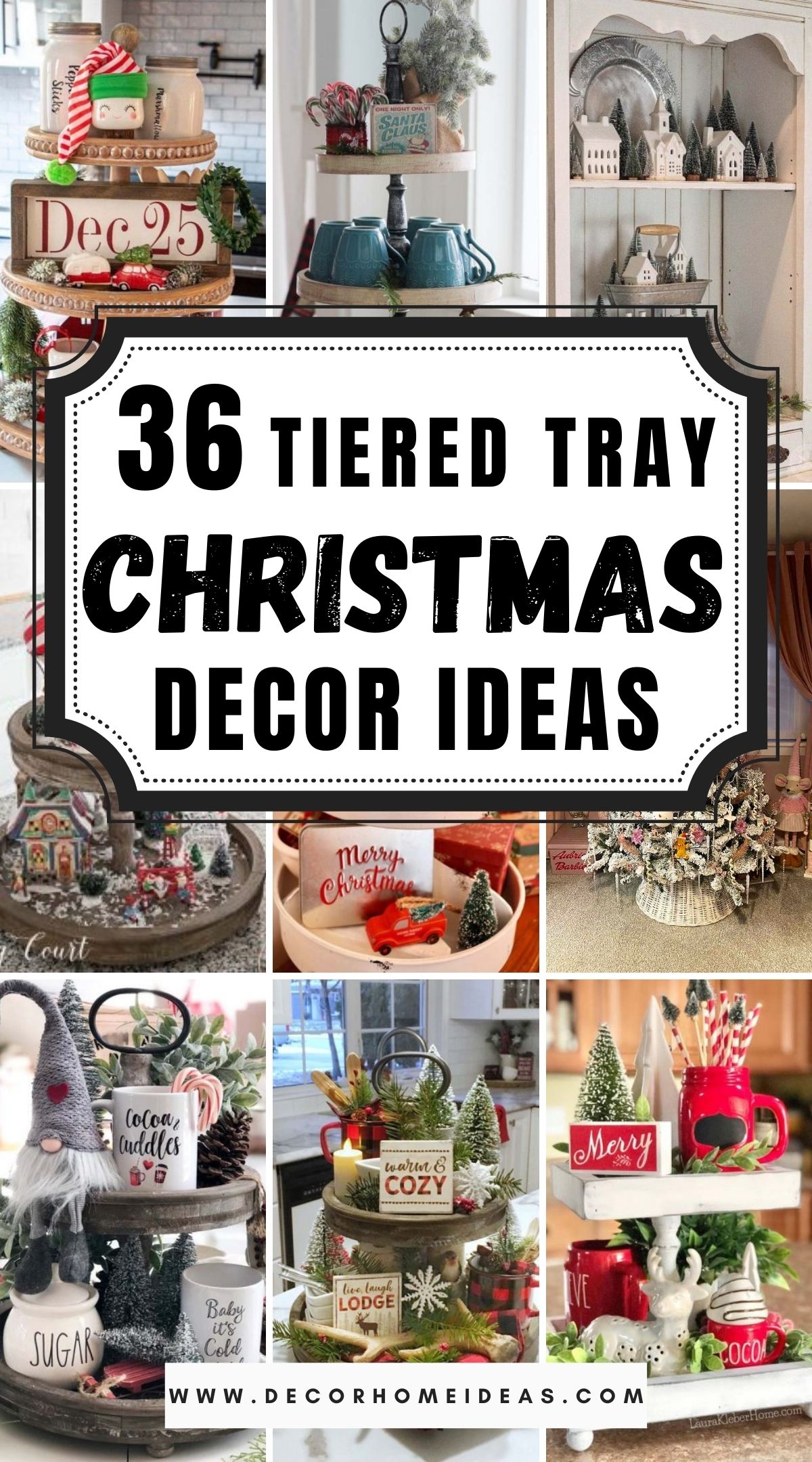 36 Tiered Tray Christmas Decor Ideas 2