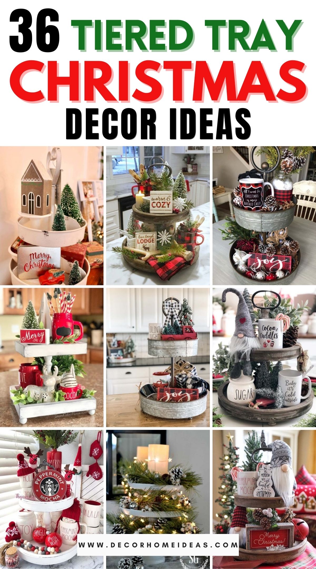 36 Tiered Tray Christmas Decor Ideas 3