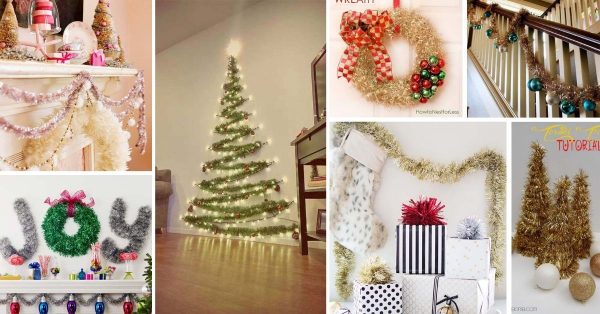 25 Festive Christmas Tinsel Decorating Ideas That Are Easy To Recreate