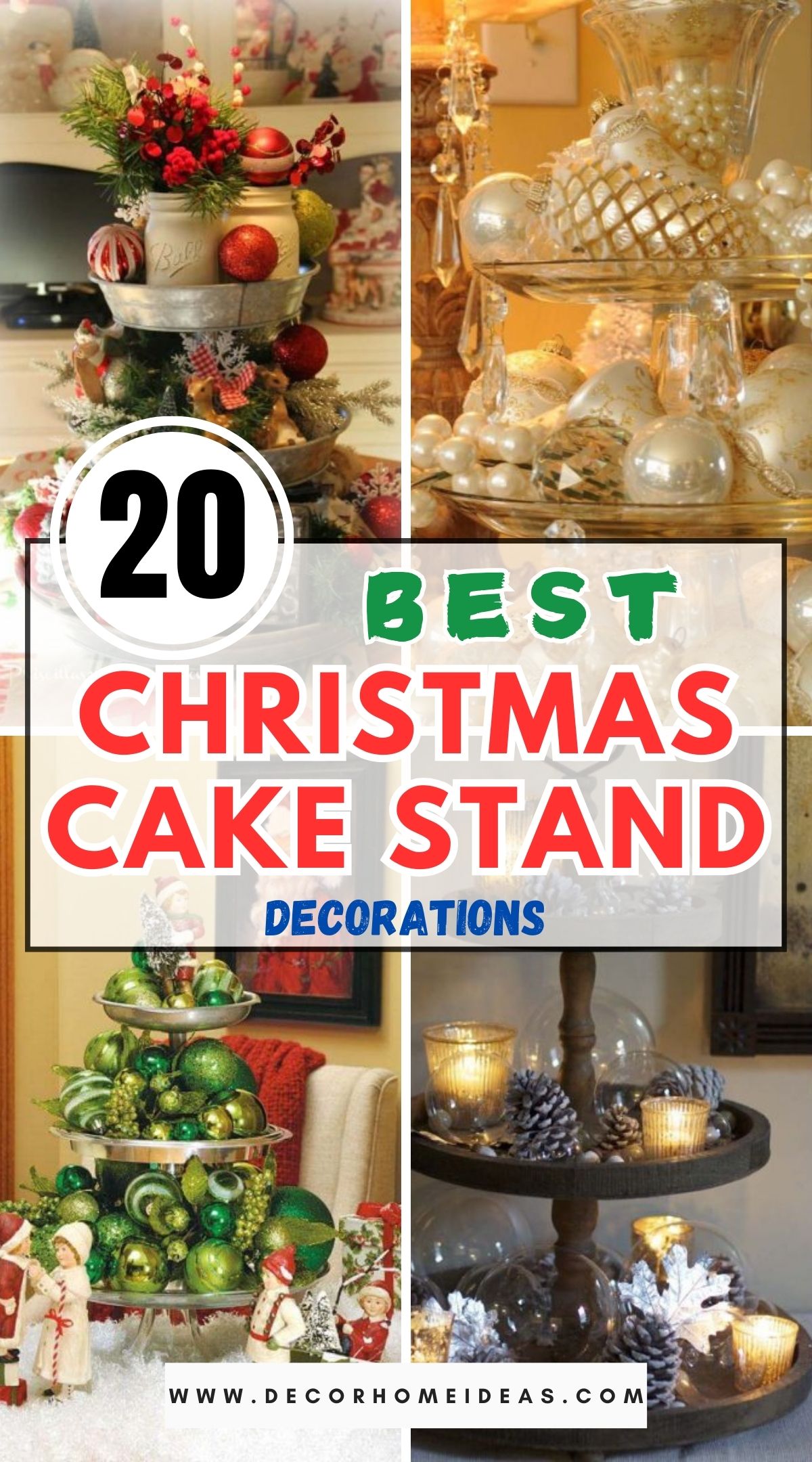 20 Adorable Christmas Cake Stand Decorations 1