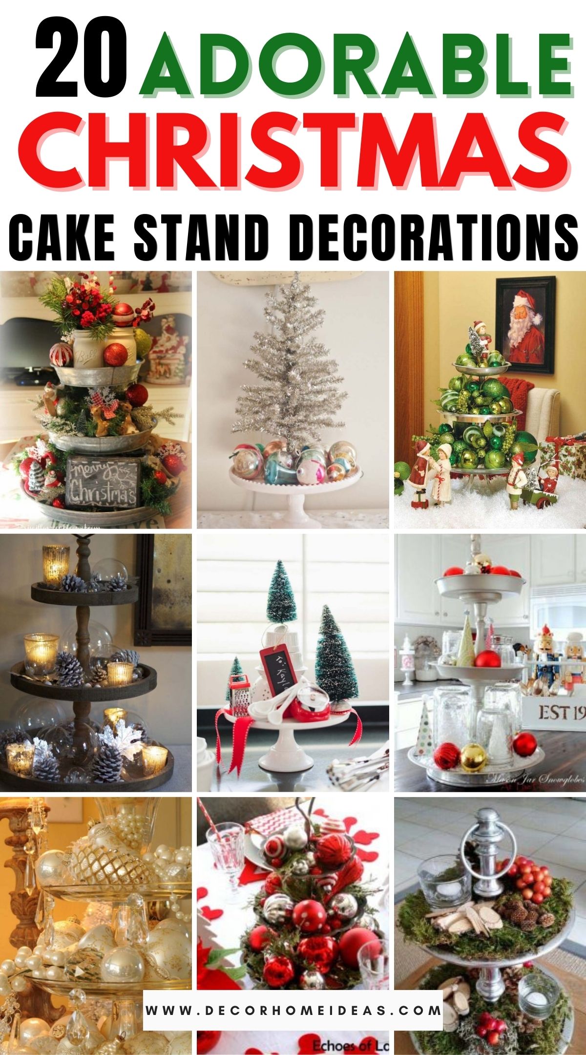 20 Adorable Christmas Cake Stand Decorations 3