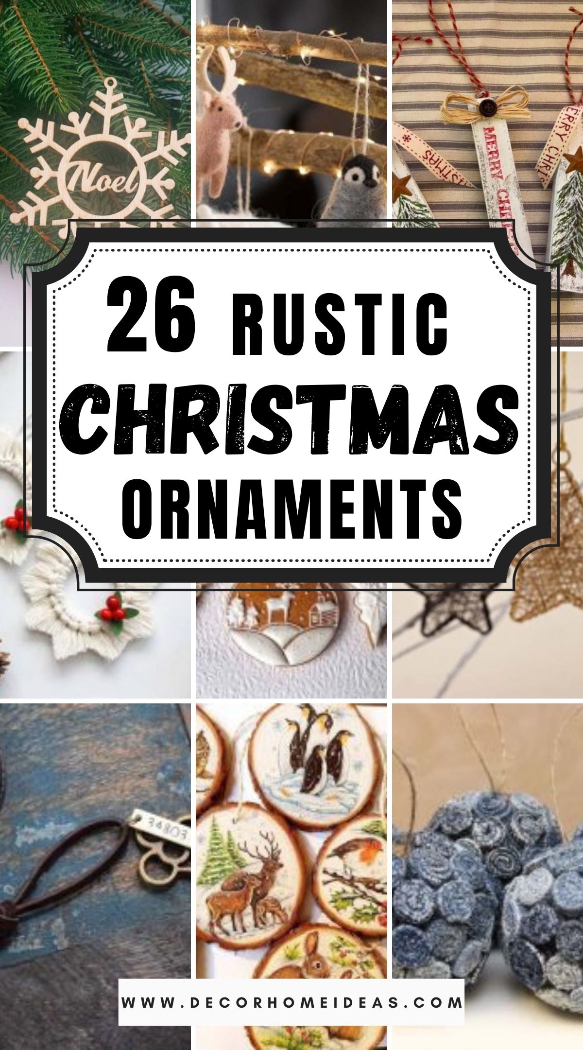 26 Rustic Christmas Ornaments 2