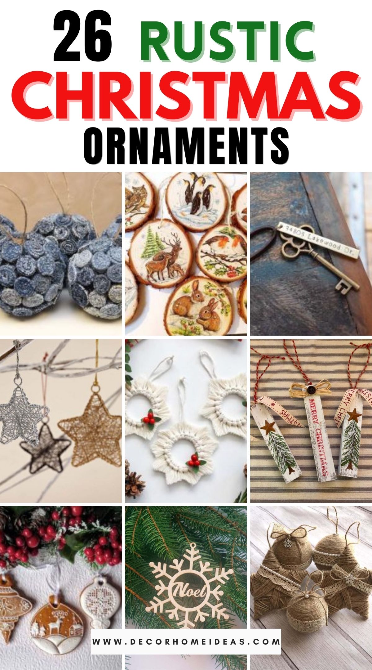 26 Rustic Christmas Ornaments 3