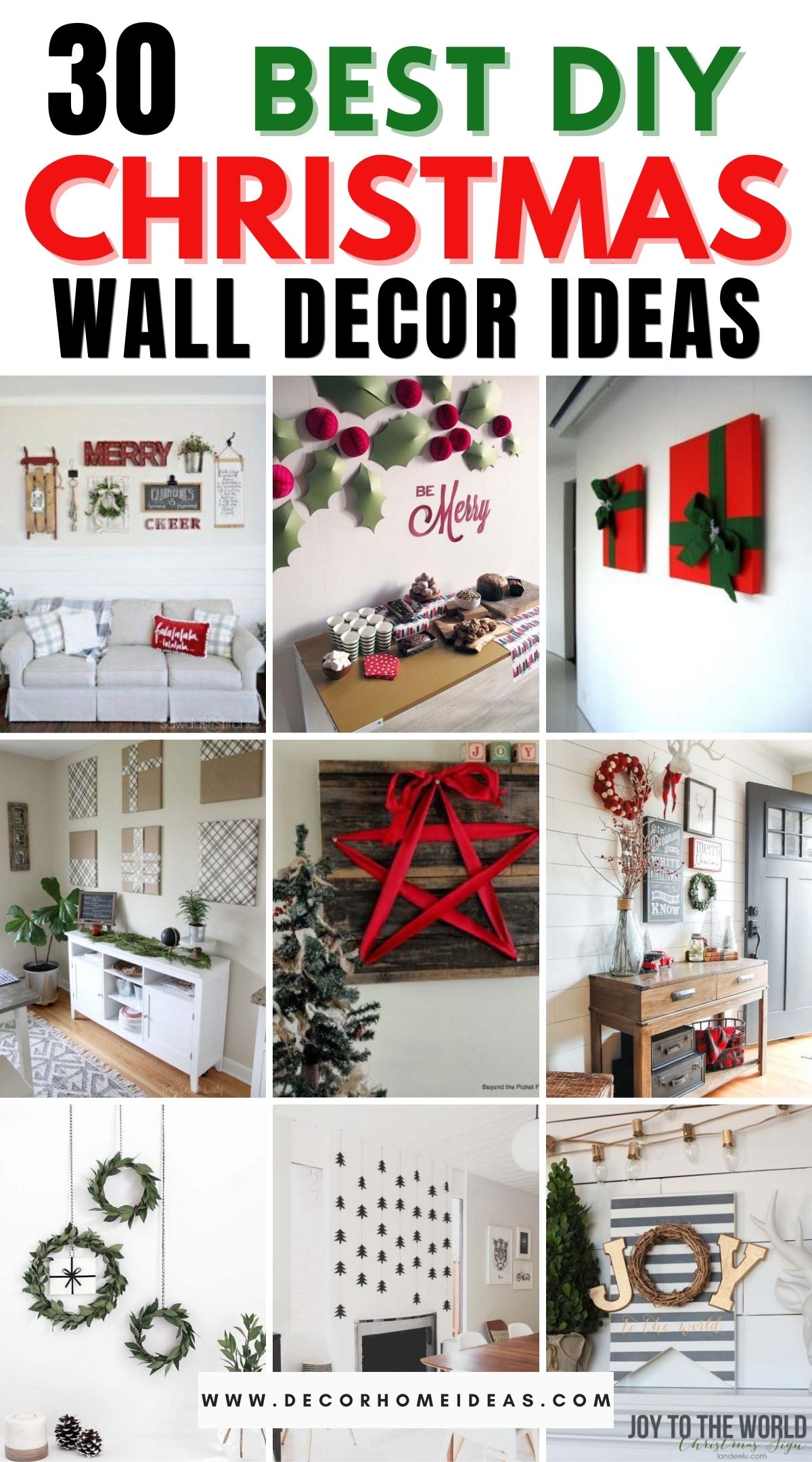 30 Best DIY Christmas Wall Decor Ideas 3