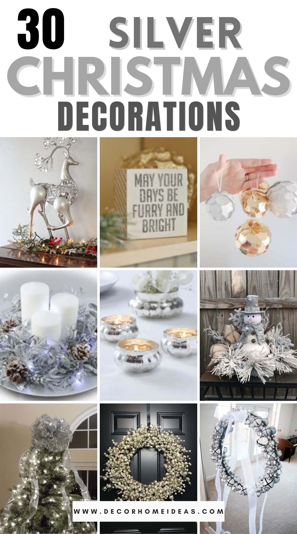 30 Charming Silver Christmas Decorations 3