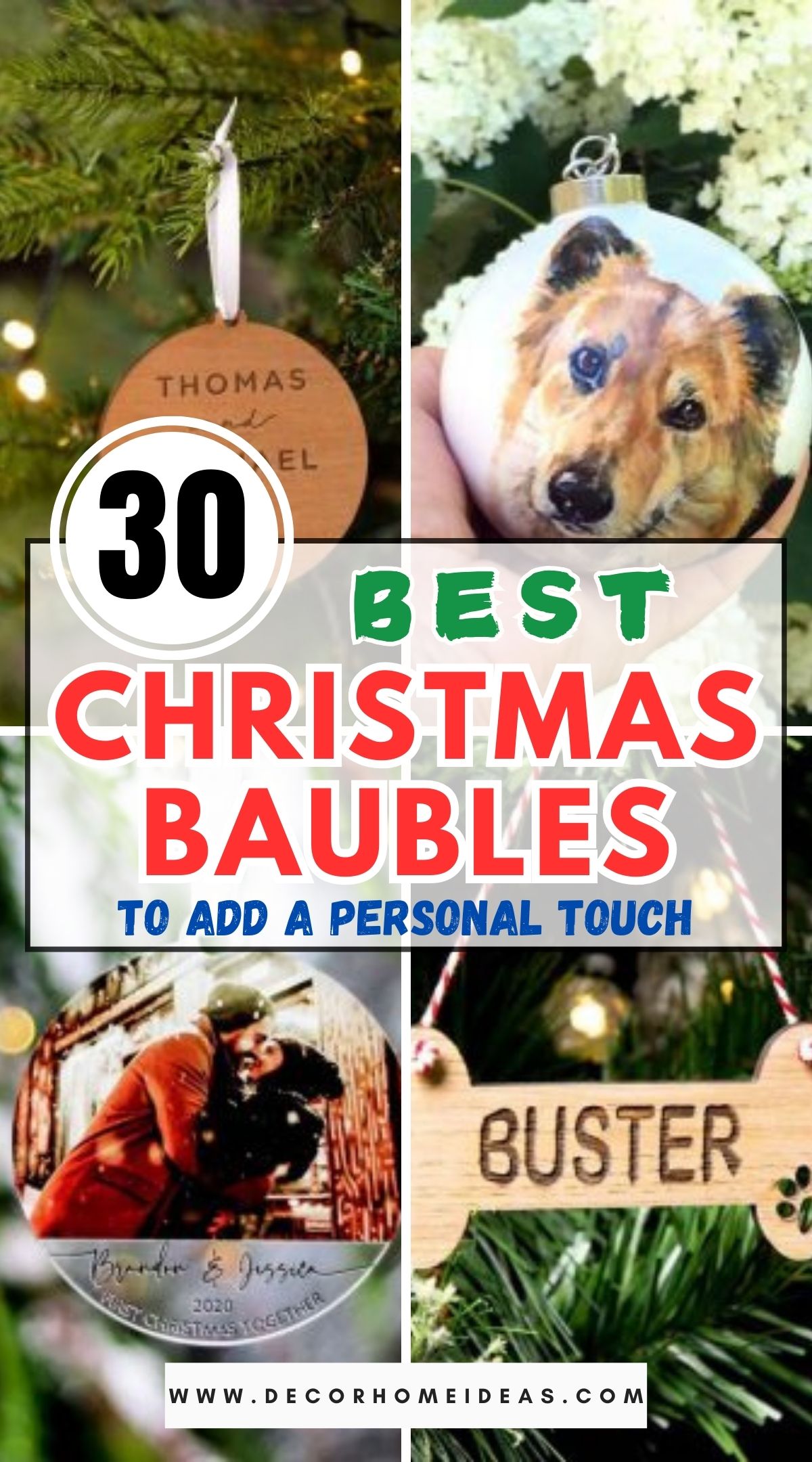 30 Personalized Christmas Baubles 1