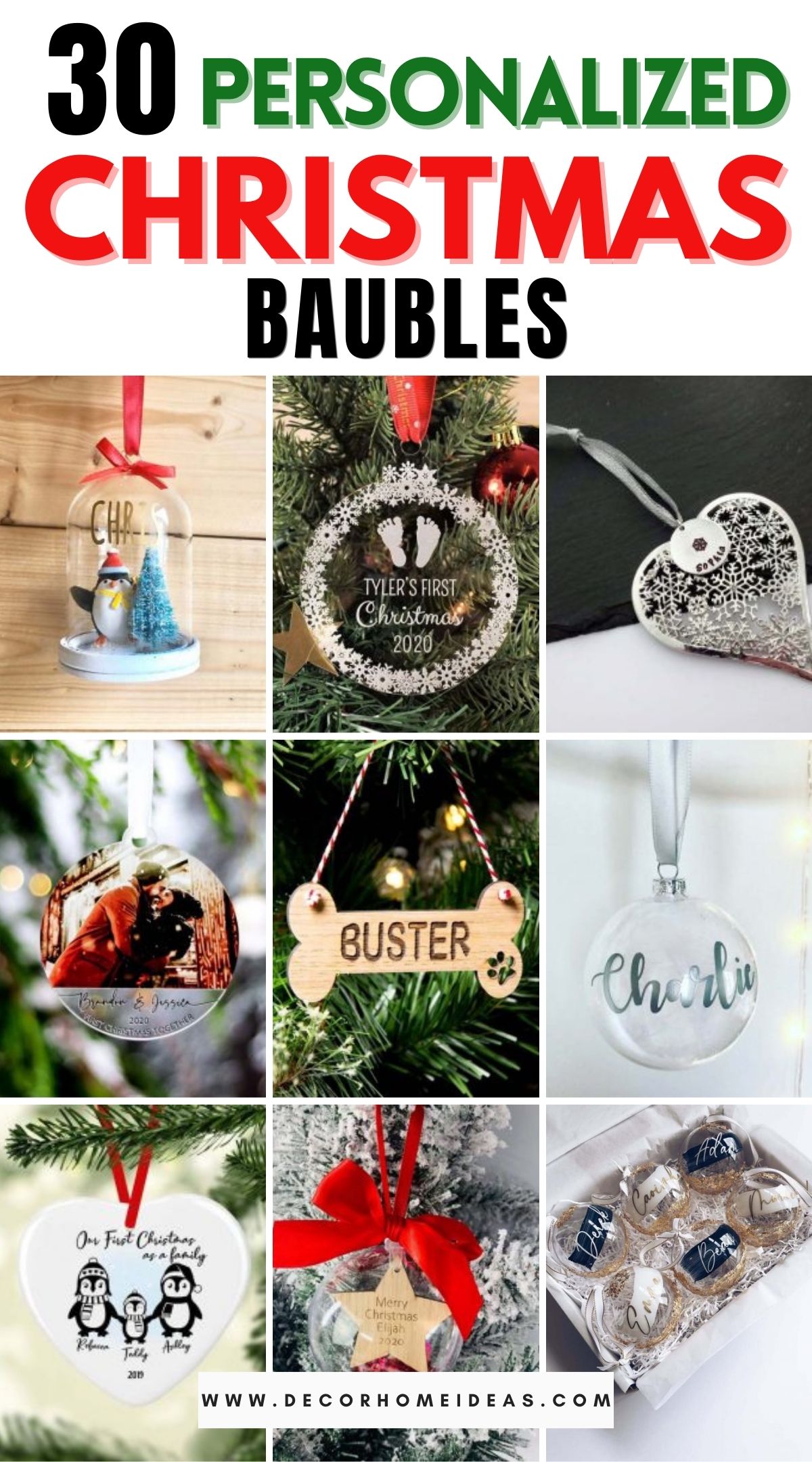 30 Personalized Christmas Baubles 3