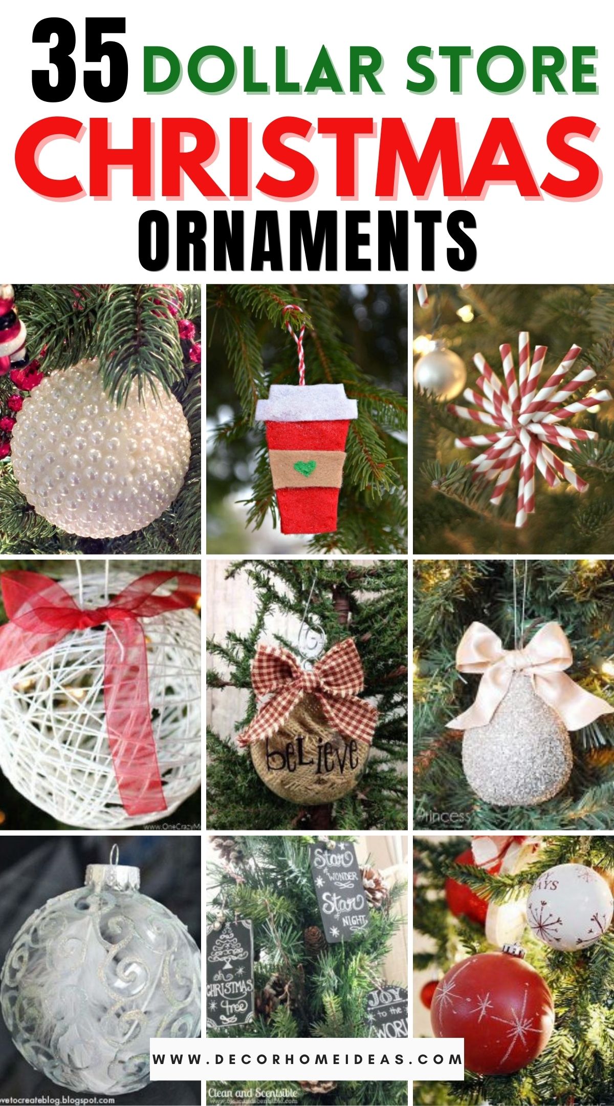 35 Dollar Store DIY Christmas Ornaments 3