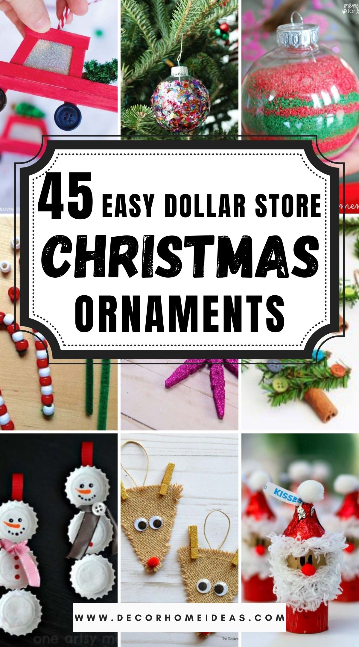 45 Easy Dollar Store DIY Christmas Ornaments 2