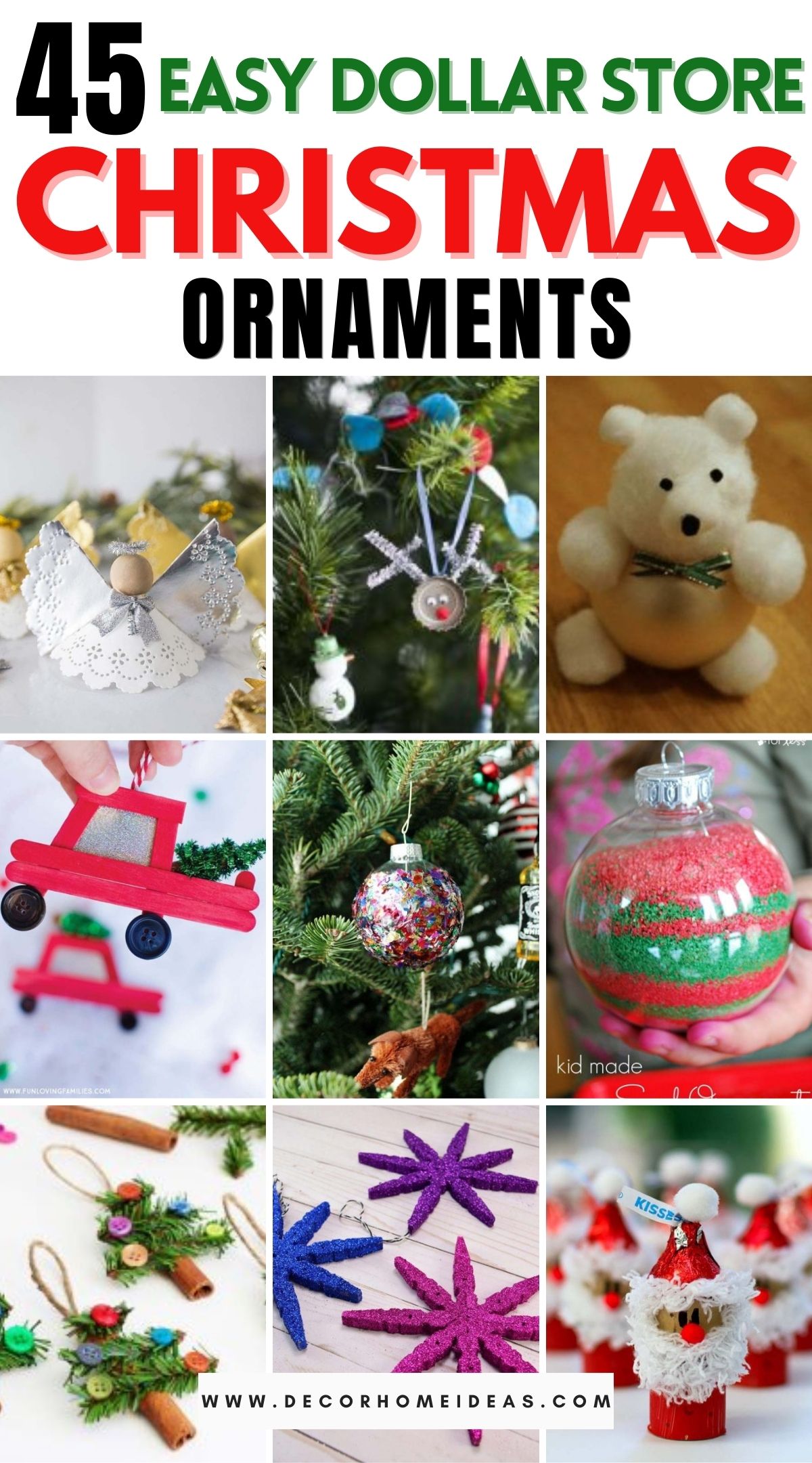 45 Easy Dollar Store DIY Christmas Ornaments 3