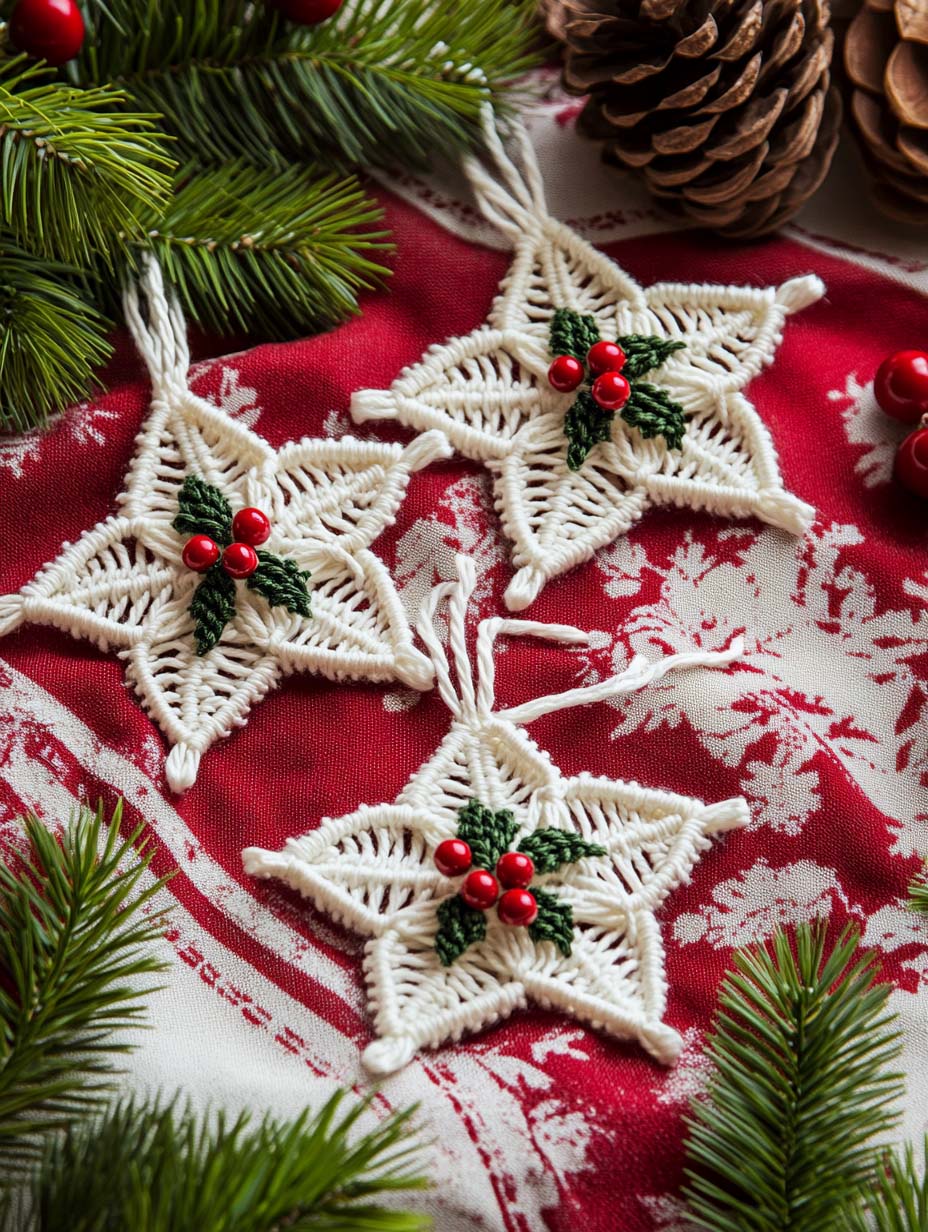 macrame christmas ornaments