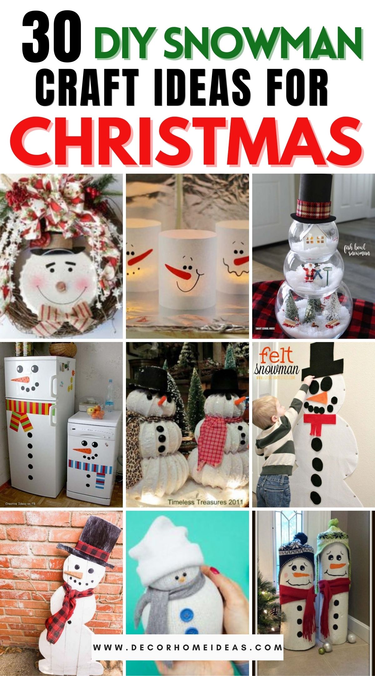 30 DIY Snowman Craft Ideas for Christmas 3