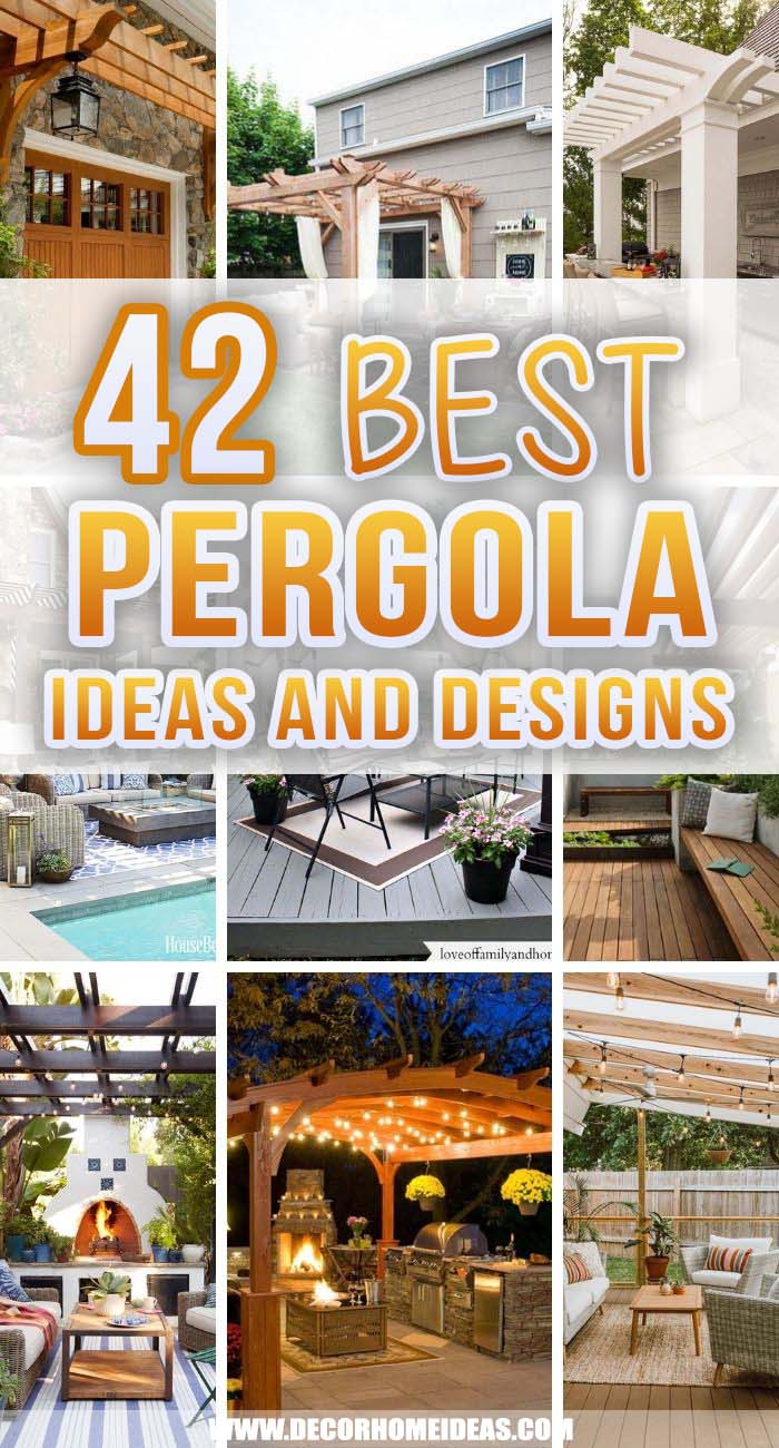 Best Pergola Ideas And Designs. These pergola ideas can give you a stylish way to entertain and enjoy your outdoor space without sacrificing your comfort. You can even DIY a pergola and create your own design. #decorhomeideas