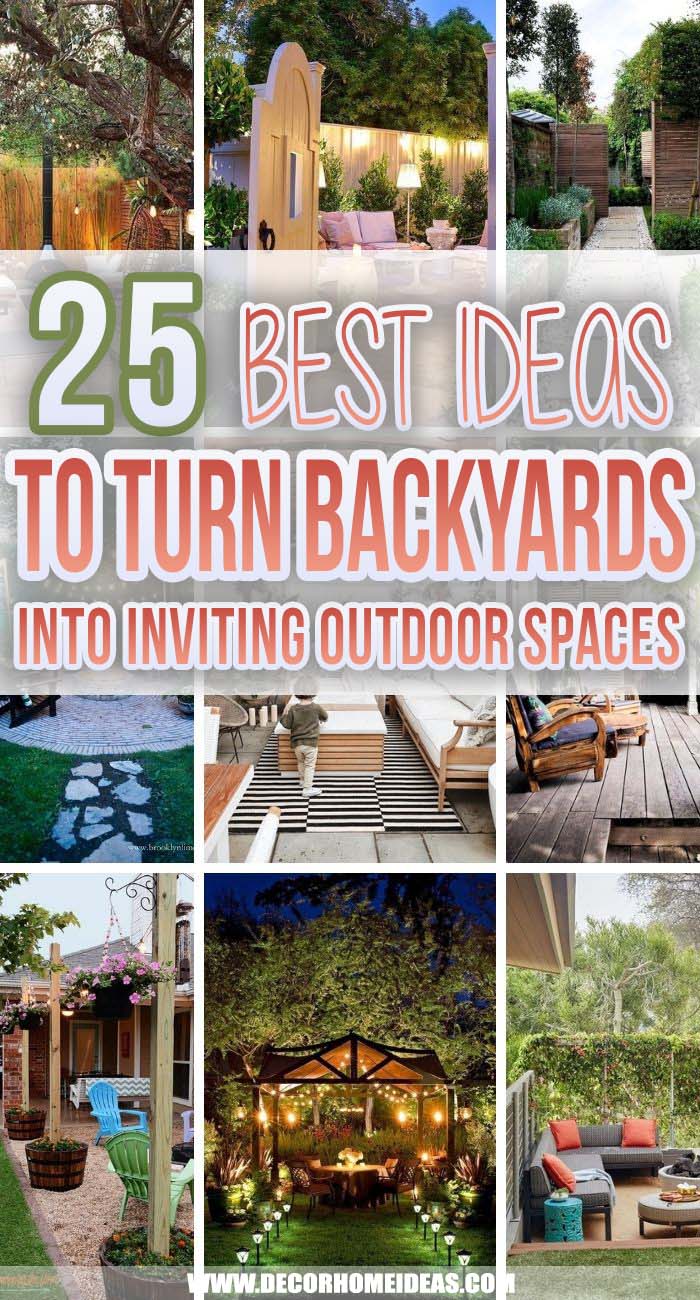 Best Ideas To Turn Backyards Into Inviting Outdoor Spaces. If you have a backyard you can definitely upgrade it into a relaxing and entertaining outdoor space with these fabulous ideas that are simple and easy to recreate. #decorhomeideas