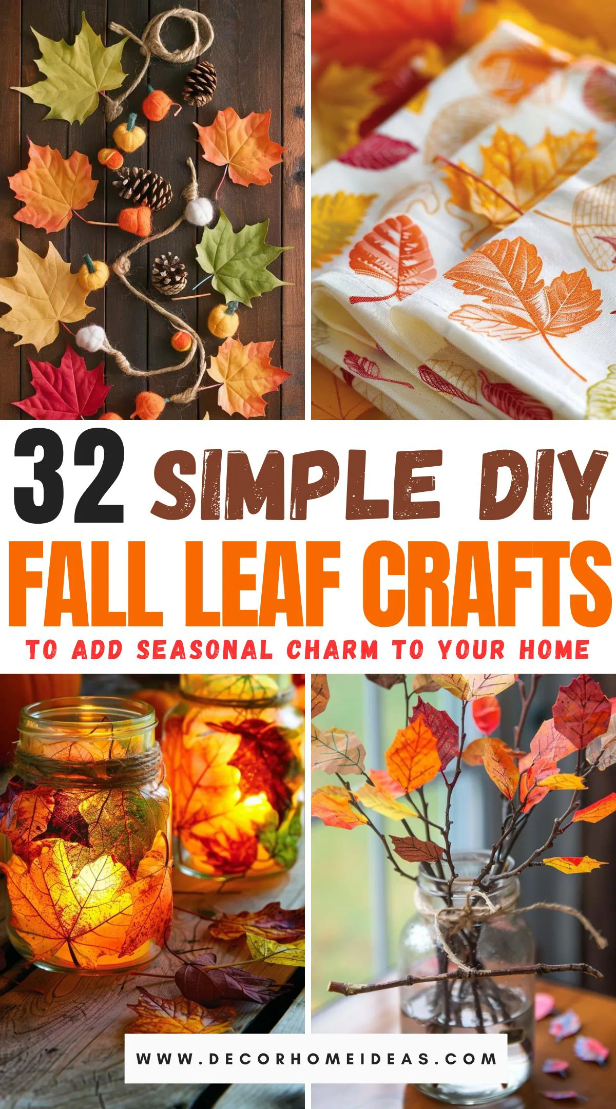 Embrace the beauty of autumn with 28 easy DIY fall leaf crafts that add seasonal charm to your home. From vibrant leaf garlands to elegant wreaths, discover creative projects that bring the warm colors of fall indoors. Learn how to make leaf-printed napkins, festive centerpieces, and more, using simple materials and techniques. Whether you’re looking to decorate your living room, dining area, or front porch, these delightful crafts will help you celebrate the season in style.