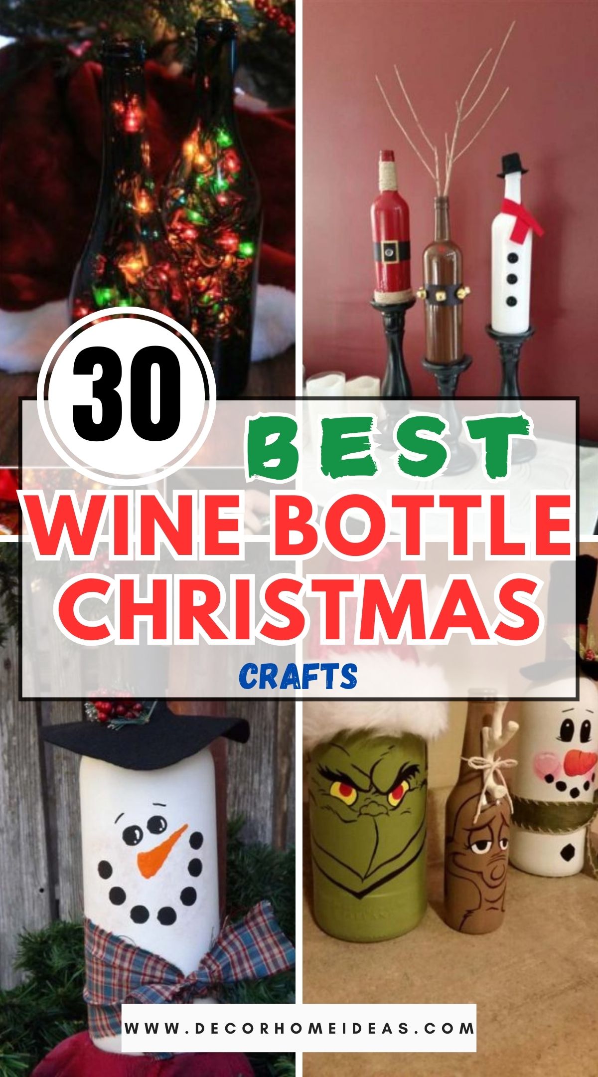 30 Wine Bottle Christmas Crafts 1