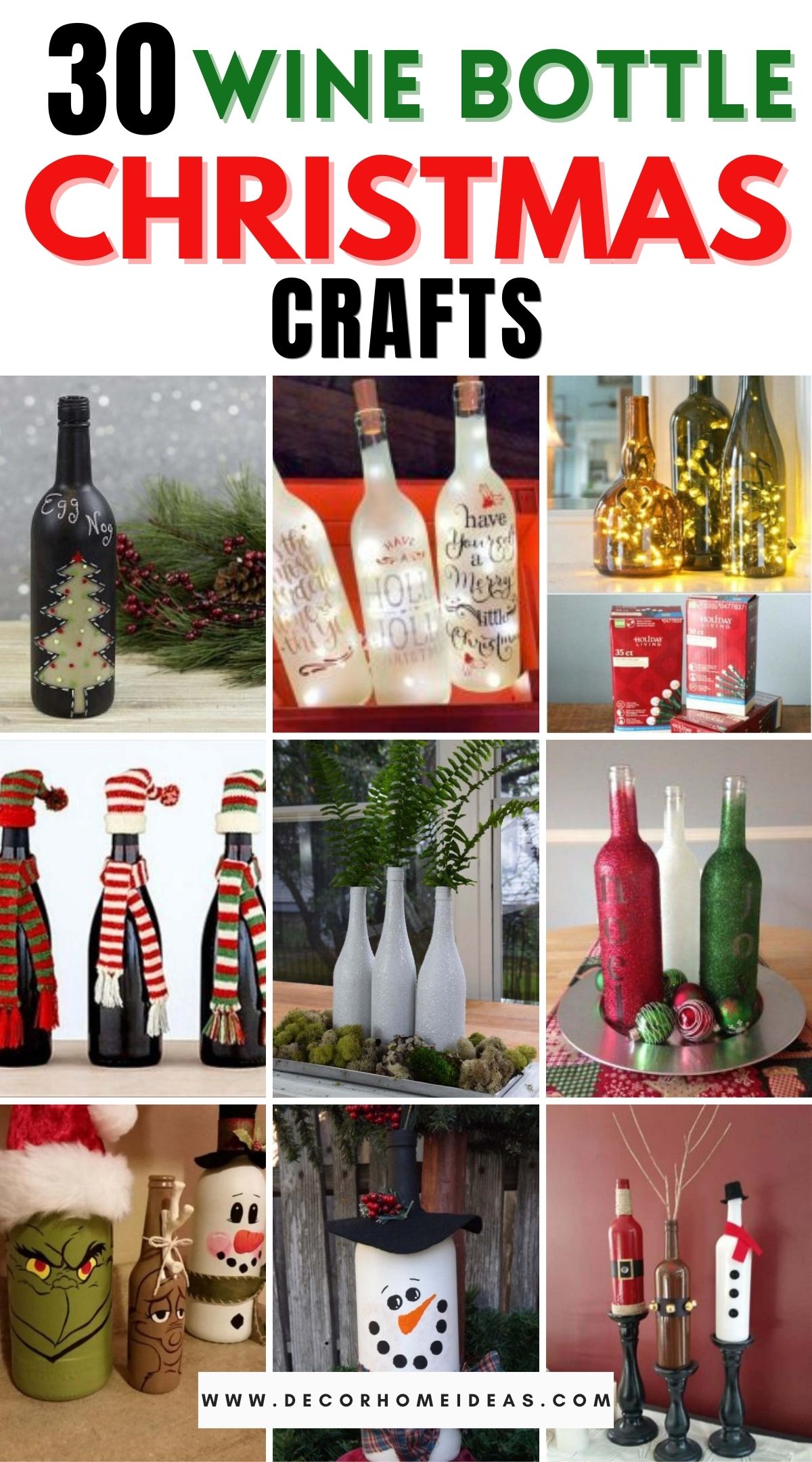 30 Wine Bottle Christmas Crafts 3