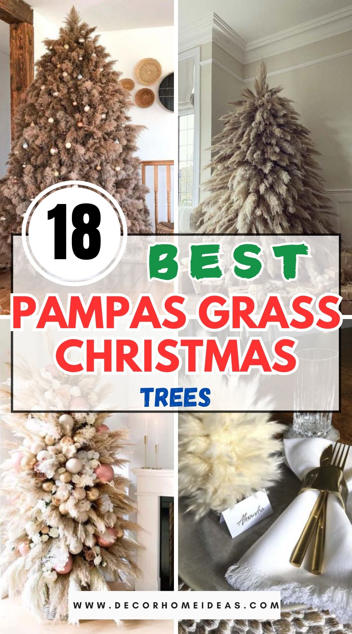 18 Pampas Grass Christmas Trees 1